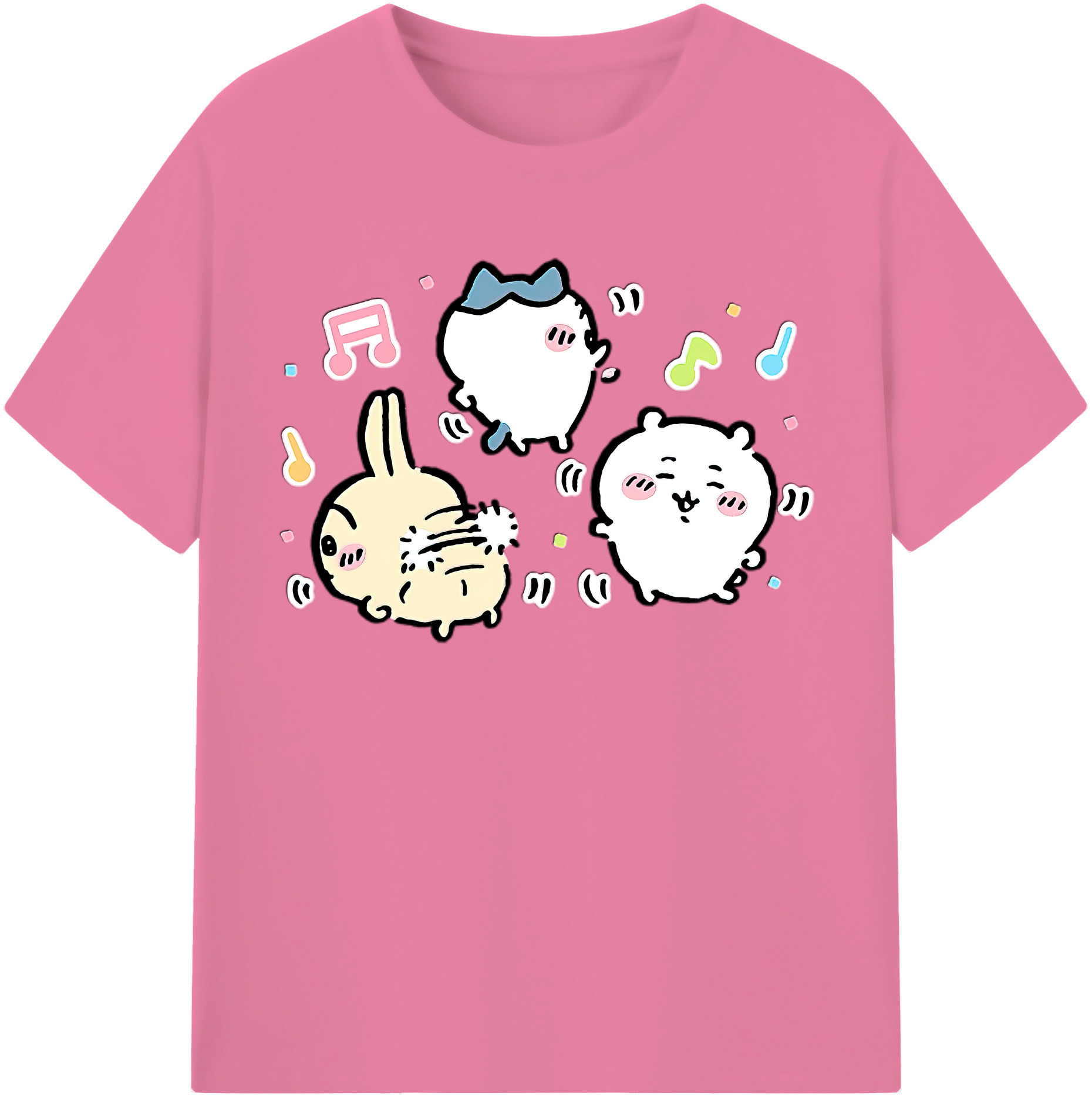 （画像用） ちいかわ うさぎ Chii-kawa usagi 綿100％半袖Tシャツ（フロントプリント）